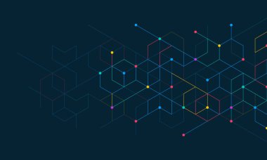 Basit geometrik şekiller ve noktalarla soyut vektör arkaplanı. Vektör illüstrasyonu