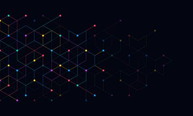 Basit geometrik şekiller ve noktalarla soyut vektör arkaplanı. Vektör illüstrasyonu