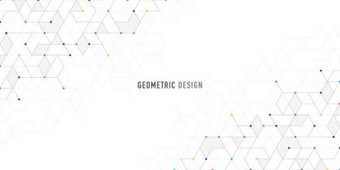 Basit geometrik şekiller ve noktalarla soyut vektör arkaplanı. Grafik tasarım ögesi ve çokgen şekil deseni.