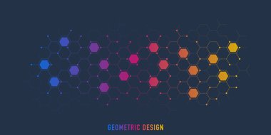 Altıgenlerin şekil modelinin geometrik arka planına sahip soyut tasarım ögesi. Vektör illüstrasyonu