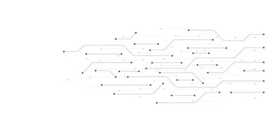 İletişim teknolojisi konseptiyle devre kartı dokusu. Yaratıcı çizim.