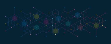 Basit geometrik şekiller ve noktalarla soyut desen.