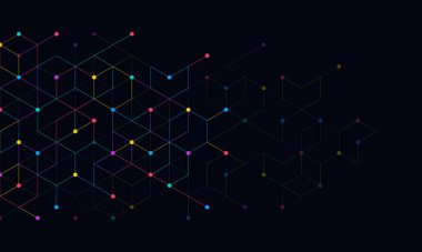 Basit geometrik şekiller ve noktalarla soyut desen.