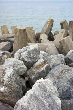 İnsanoğlu, sahili denizin gücünden korumak için beton deniz duvarı ördü..