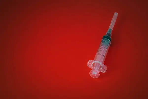Syringe Needle Isolated Medical Background Blood Vaccination — Stock Photo, Image