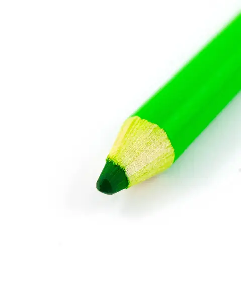 Green Pencil Isolated White — Stock Photo, Image