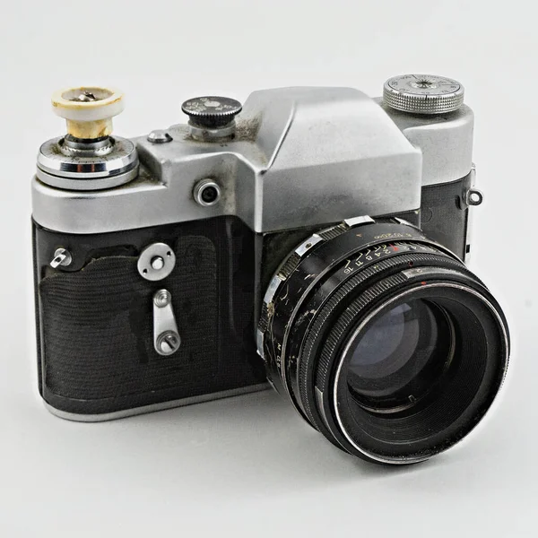 Vintage Filmkamera Auf Weißem Hintergrund — Stockfoto