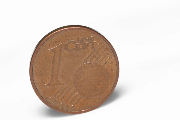 Одна Монета Рубля Білому Тлі Крупним Планом — стокове фото