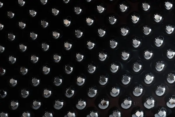 Hintergrund Einer Metalloberfläche Von Der Schwarzen Farbe Des Metalls Mit — Stockfoto