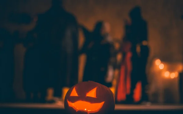 Abóbora Halloween Velas — Fotografia de Stock