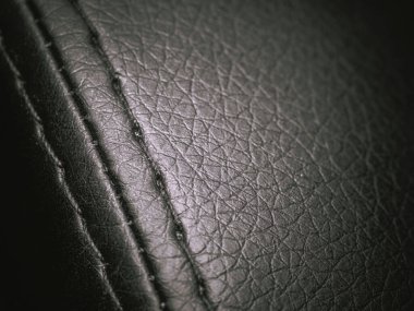 siyah deri arka dikiş ile