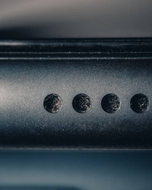 Araba için siyah düğmeler. Yakın çekim. makro