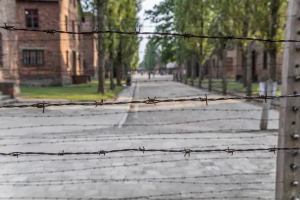 stock image Auschwitz, Poland- July 16, 2023: Auschwitz-Birkenau concentration camp in Poland