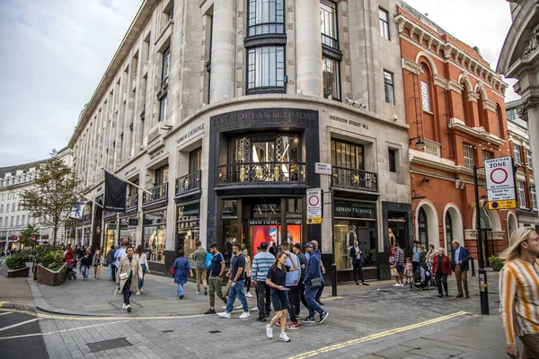 London September 2023 Armani Exchange Regent Street Fashion Retailer Selling — Stock Photo, Image