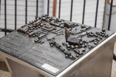 Liepaja, Letonya - 7 Temmuz 2023: 3d Şehir Merkezi Metal Haritası.