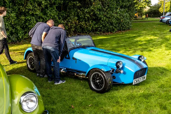 stock image Bristol , UK - October 8, 2023: A sporty blue Caterham 7, kit car, parked.