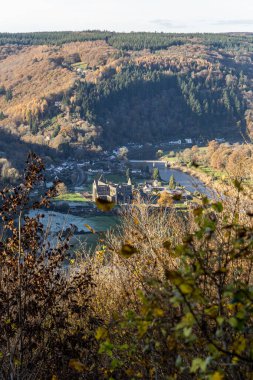 Autumn view from Devils Pulpit over Tintern Abbey and Wye Valley. clipart