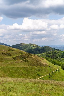 Malvern Hills Ulusal Parkı Sugarloaf Hills Worcestershire.