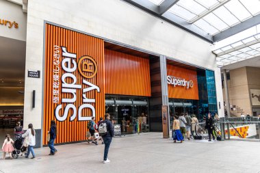 Oxford , UK - June 5, 2024: Superdry large store in Westgate Shopping Centre Oxford. clipart