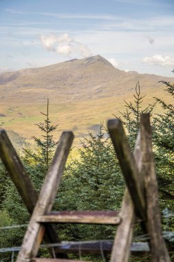 Snowdonia Ulusal Parkı, Moel Hebog 'dan Snowdon' a bakıyor..