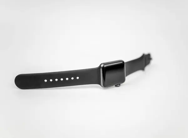 stock image Black smart Watch is on a white background.