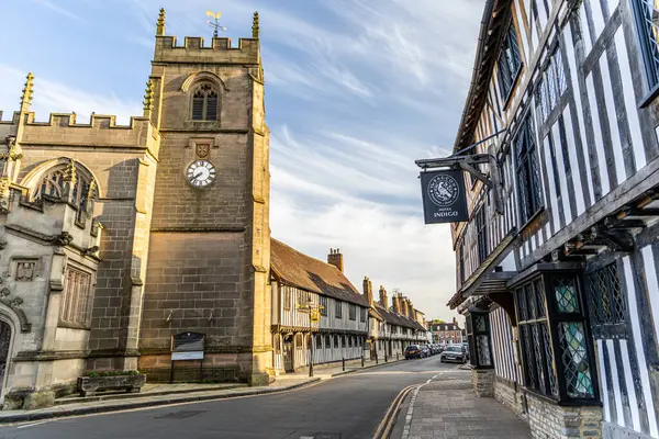 Stock image Stratford-upon-Avon, UK - June 5, 2024: The Guild Chapel on Chapel street.