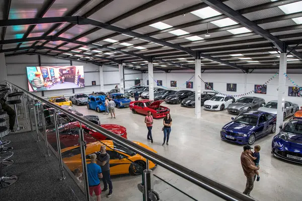 stock image Bradford-on-Avon, UK- August 28, 2023: Supercars Storage Unit full of exotic spots and supercars.