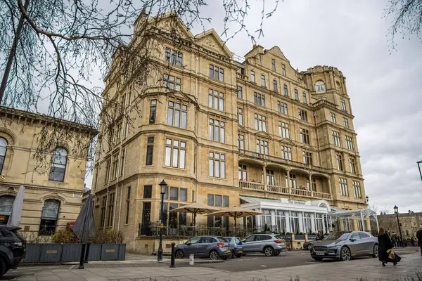 stock image Bath, UK - June 5 2023: The Architect beautiful restaurant located under The Empire Hotel in Bath.