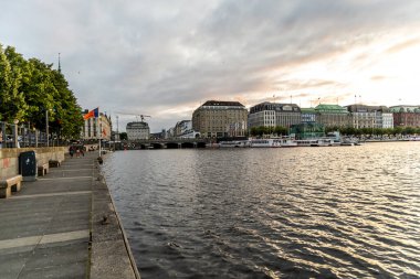 Hamburg, Germany - June 17, 2024: The Inner Alster Lake German: Binnenalster in Hamburg. clipart