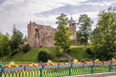 Dobele castle ruins. Castle build by Livonian order. clipart