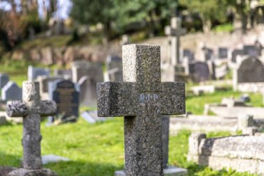 Cross Grave Stone 'da RIP Mezarlığın arkasında.