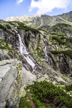 Slovakya 'da Skok Şelalesi Yüksek Tatraları.