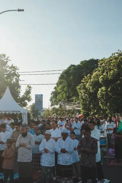 Cirebon Indonesien Juni 2023 Eid Fitr Gebete Die Indonesische Muslimische — Stockfoto