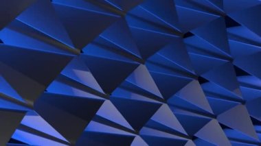 Soyut 3D formlar, gerçekçi gölgeler ve mavi parıltı efekti 4k, 60fps ile bilim kurgu arkaplanı döngüsü
