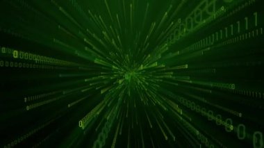 Arkaplan videosu matris biçiminde ikili kod ile çevriliyor, 4k, 60 fps