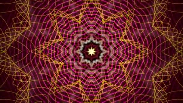 Psychedelic Fractal Mandala Σχήμα Λουλουδιού Fps — Αρχείο Βίντεο