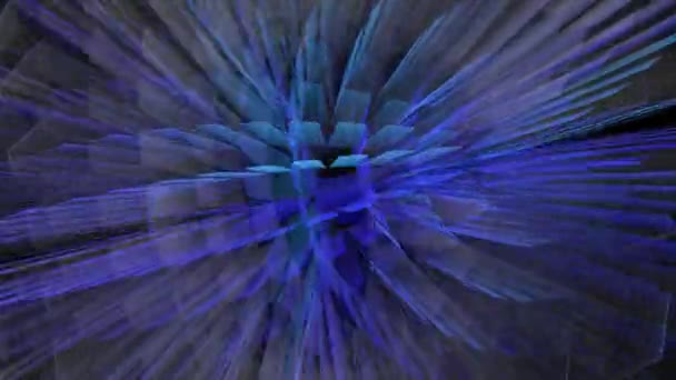 Mozgó Absztrakt Átlátszó Formák Fényes Tech Kék Vonalakból Looping Video — Stock videók