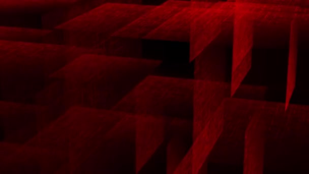 Fundo Abstrato Com Cubos Vermelhos Movimento Padrões Digitais Superfícies Vídeo — Vídeo de Stock