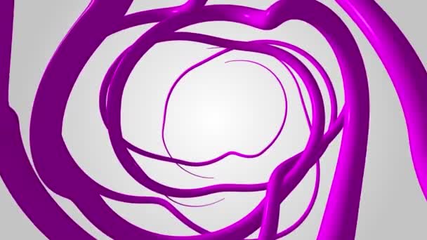 Animation Swirling Smooth Abstract Shapes Changing Color Effect White Background — Stock Video