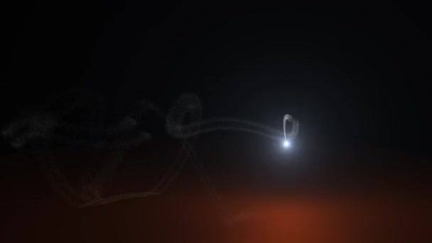 Animation Abstraite Lumière Dansant Spontanément Dans Obscurité Avec Des Particules — Video
