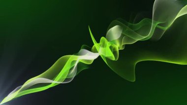 Pürüzsüz yüzen yeşil dalgalarla soyut arkaplan, döngülü video, 4k, 60 fps