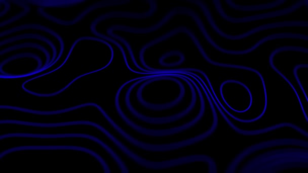 Abstract Dark Background Smoothly Moving Liquid Lines Changing Colors Looped — Stock Video