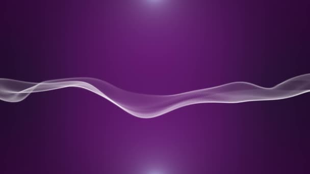 光彩夺目的紫色背景上的白色优雅波浪的抽象动画 循环视频 Fps — 图库视频影像