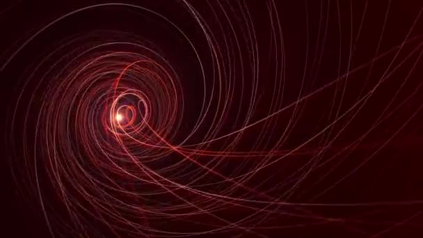 Зацикленная Абстрактная Анимация Горячего Вихря Светящихся Энергетических Линий Зацикленное Видео — стоковое видео