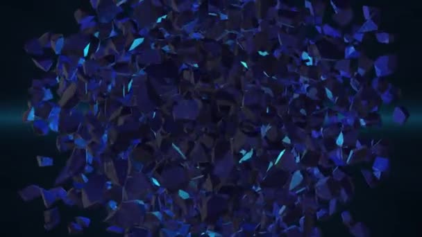 Fundo Abstrato Com Pedras Azuis Escuras Girando Gravidade Zero Vídeo — Vídeo de Stock