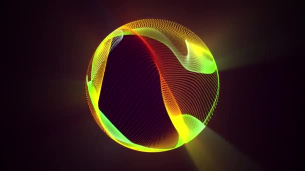 Esfera Arco Íris Abstrato Feito Linhas Energéticas Coloridas Com Efeito — Vídeo de Stock
