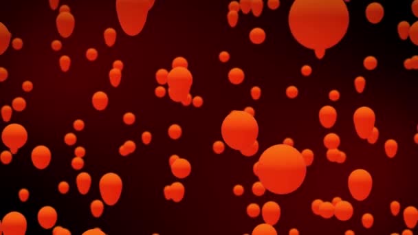 Abstrakcyjna Animacja Świecących Pomarańczowych Pęcherzyków Lawy Unoszących Się Ciemnym Tle — Wideo stockowe