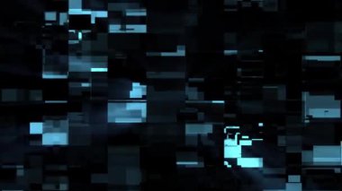 Parlak koyu arkaplan, hareket grafikleri, video 4k, 60 fps üzerinde hareket ve dönüşüm biçiminde parlak mavi yüksek teknoloji elementlerinin soyut animasyonu
