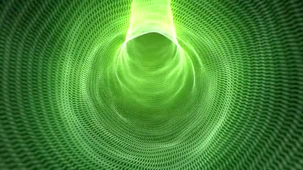 Zielony Falisty Tunel Jasnym Efektem Świecenia Eleganckie Miękkie Tło Lampą — Wideo stockowe