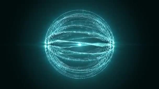 빛나는 입자로 흐르는 에너지 파도의 빛나는 Loopable 사이의 부드럽게 플라즈마 — 비디오